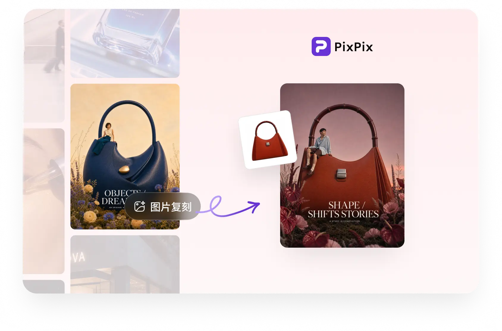 使用收藏的商品圖片重現新的商品圖