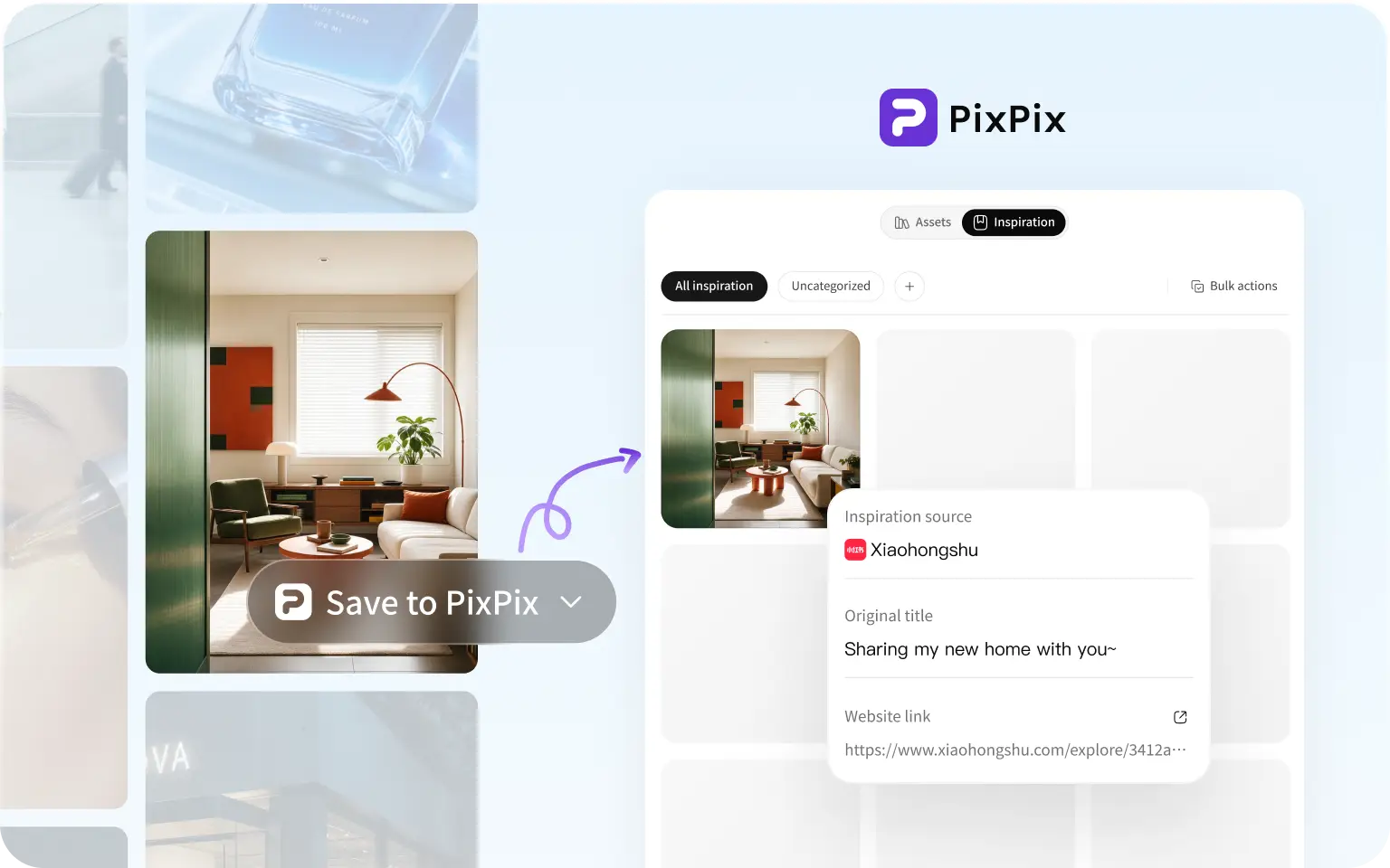 A webpage image saved to the PixPix library with its original source