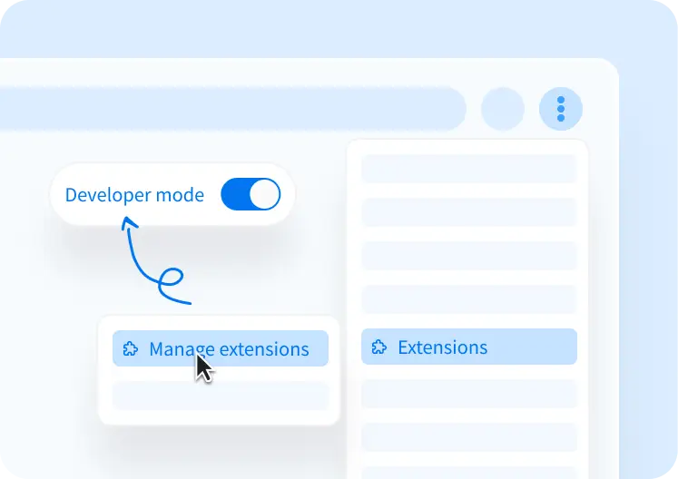 Opening Manage Extensions in the Chrome menu
