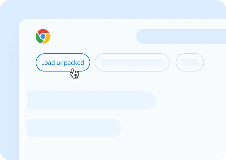 Selecting Load unpacked on the Chrome extensions page
