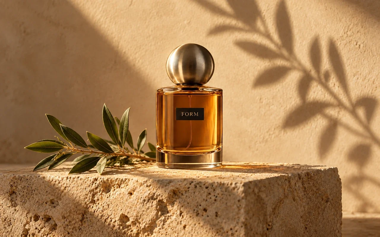 The same amber perfume with botanical shadows