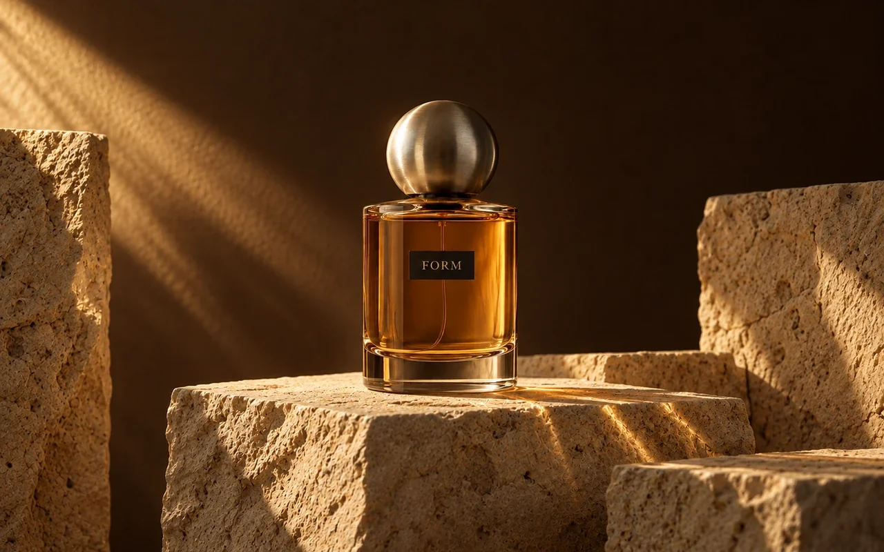 The same amber perfume on sculptural stone