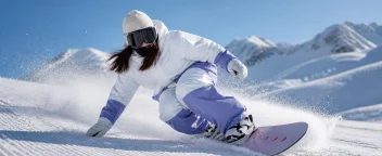 滑雪者在高山雪道低位刻滑