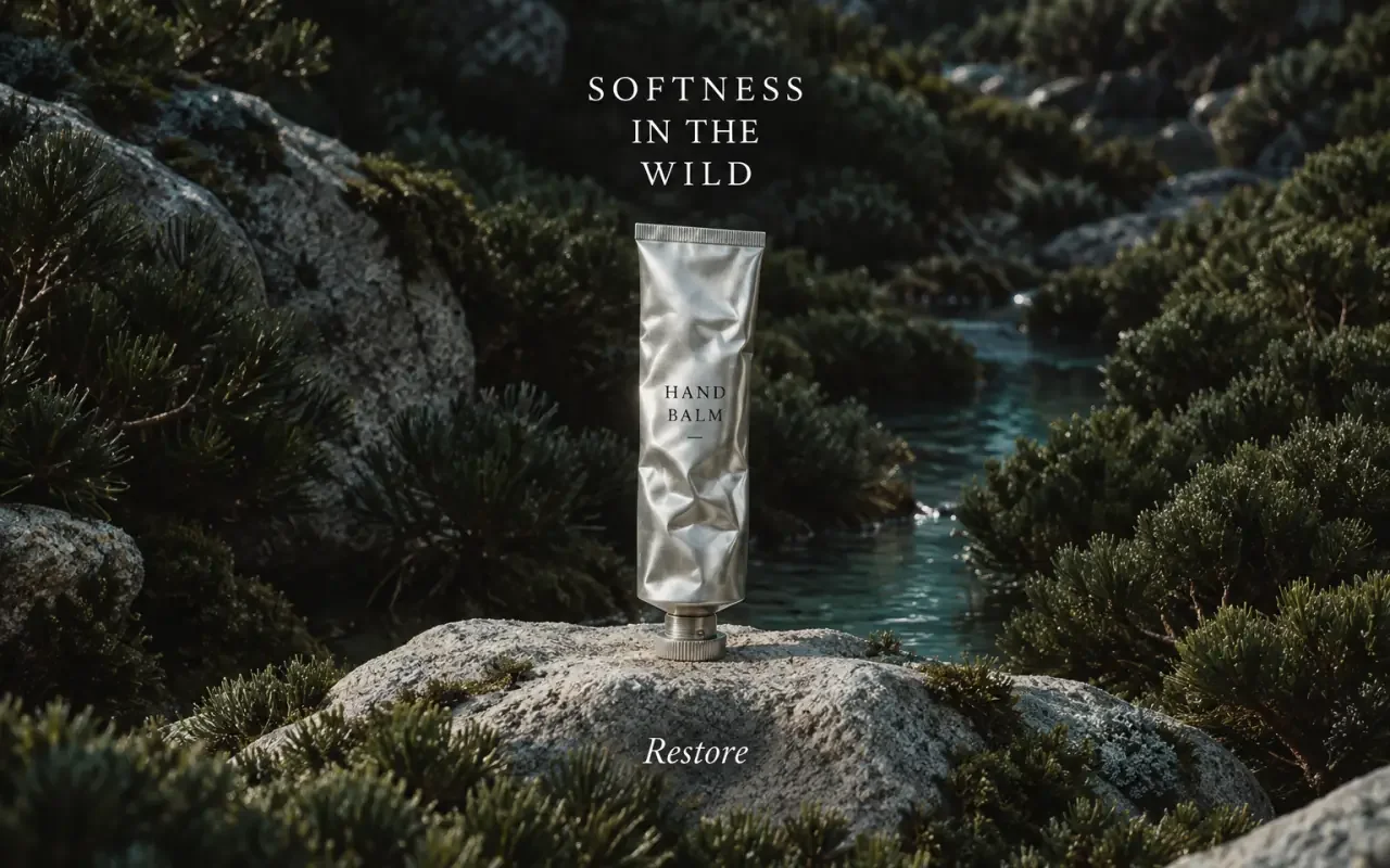 銀色護手霜，SOFTNESS IN THE WILD 海報