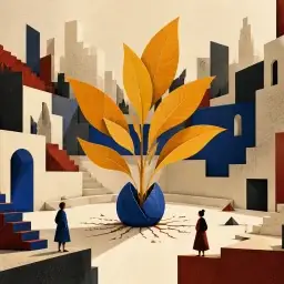结合干净图形、纸张纹理和明确留白的编辑插画