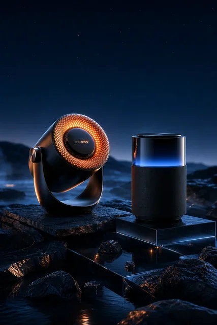 智能音箱的夜景图